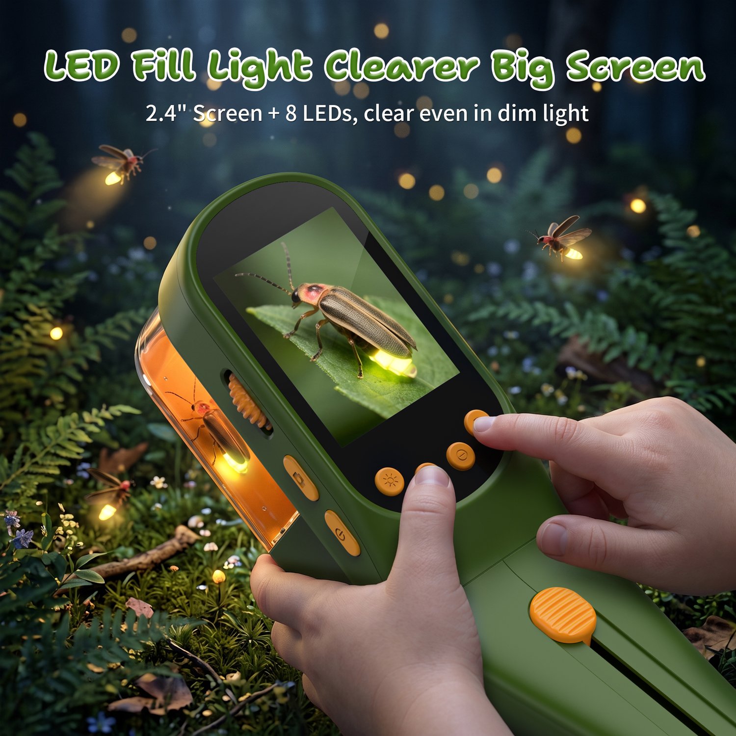 OAEBLLE Digital Bug Catcher Kit with 2.4" IPS Screen & 500X Zoom – 9-in-1 STEM Nature Exploration Toy - Image 4