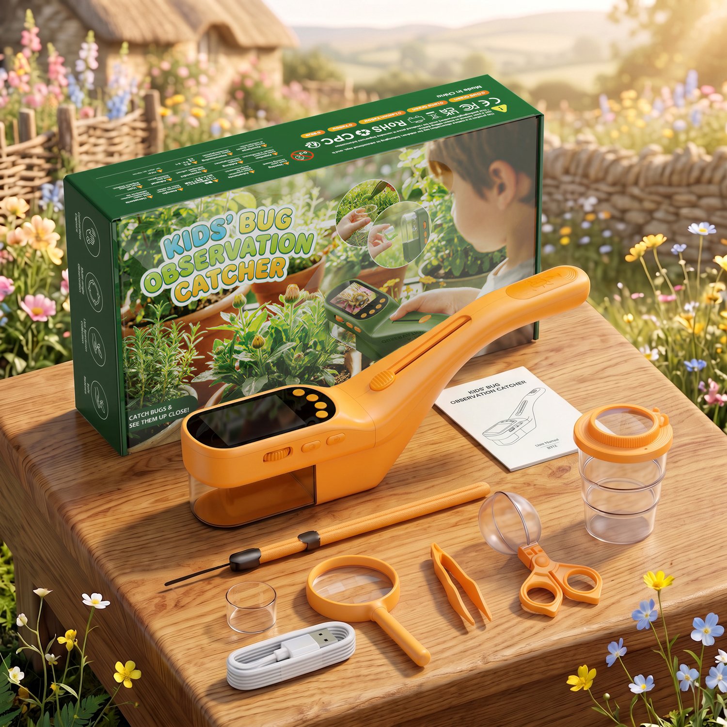 OAEBLLE Digital Bug Catcher Kit with 2.4" IPS Screen & 500X Zoom – 9-in-1 STEM Nature Exploration Toy - Image 9
