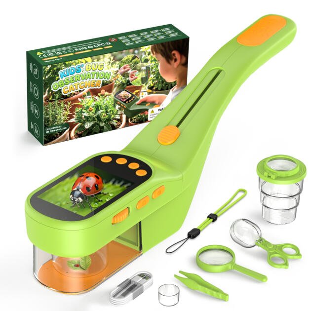 OAEBLLE Digital Bug Catcher Kit with 2.4" IPS Screen & 500X Zoom – 9-in-1 STEM Nature Exploration Toy